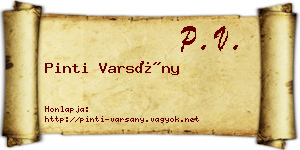 Pinti Varsány névjegykártya